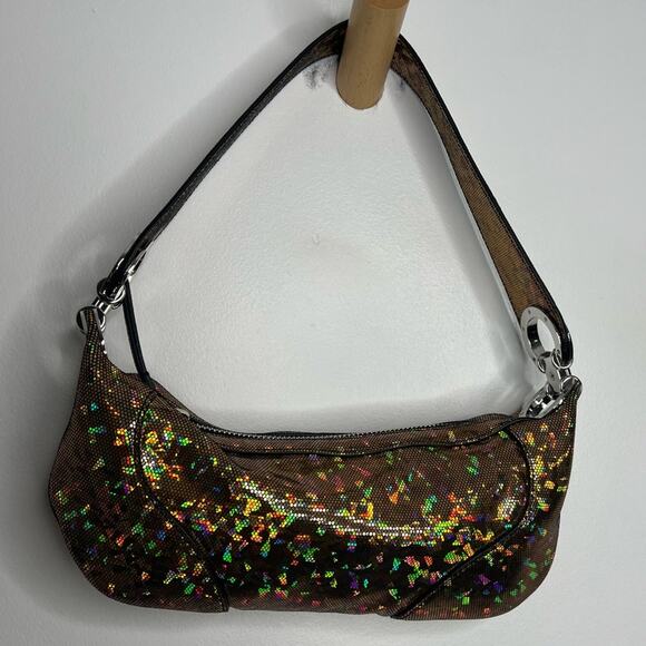 NEW BY FAR Mini Amira Iridescent Shoulder Bag Gold - Picture 2 of 6